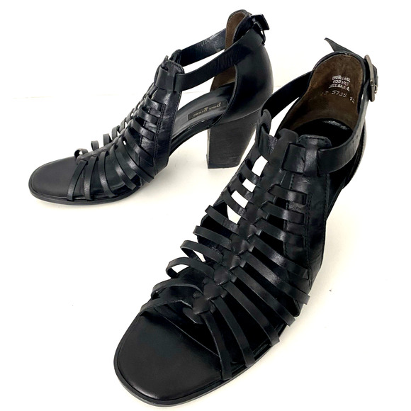 PAUL GREEN Christy Sandal Caged Ankle Strap Open Toe Black Strappy 6.5 UK 9 US - Picture 6 of 11